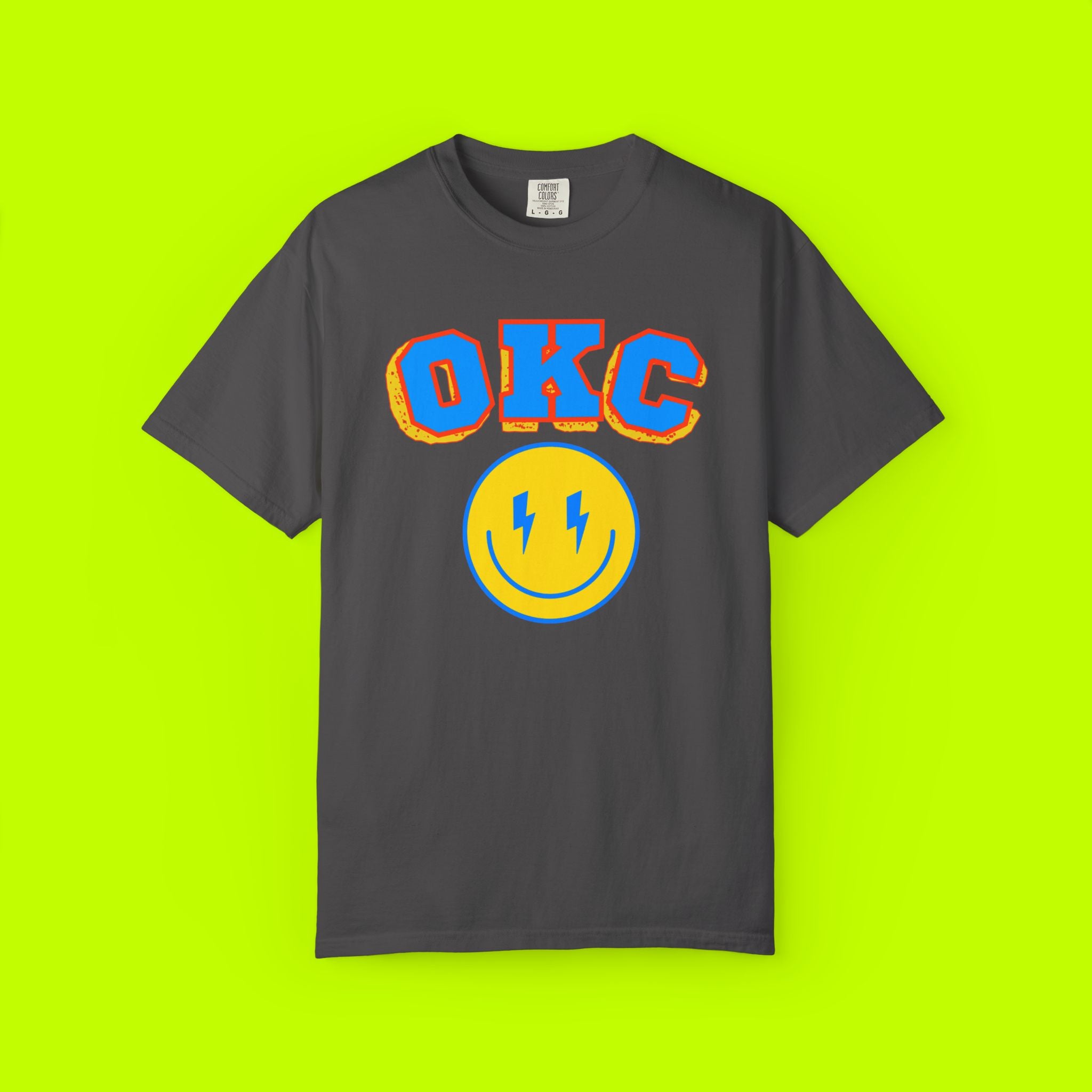 Smiley Face Unisex T-shirt, Vintage Style Shirt, OKC Tee, Casual Summer Wear, Gift for Friends, Retro Apparel