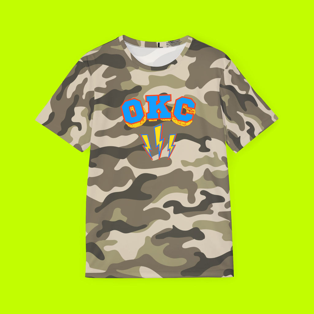 Camo Pattern Men's Sports Jersey - Casual Wear, Street Style, Game Day Apparel, Gift for Sports Fans, Summer Collection