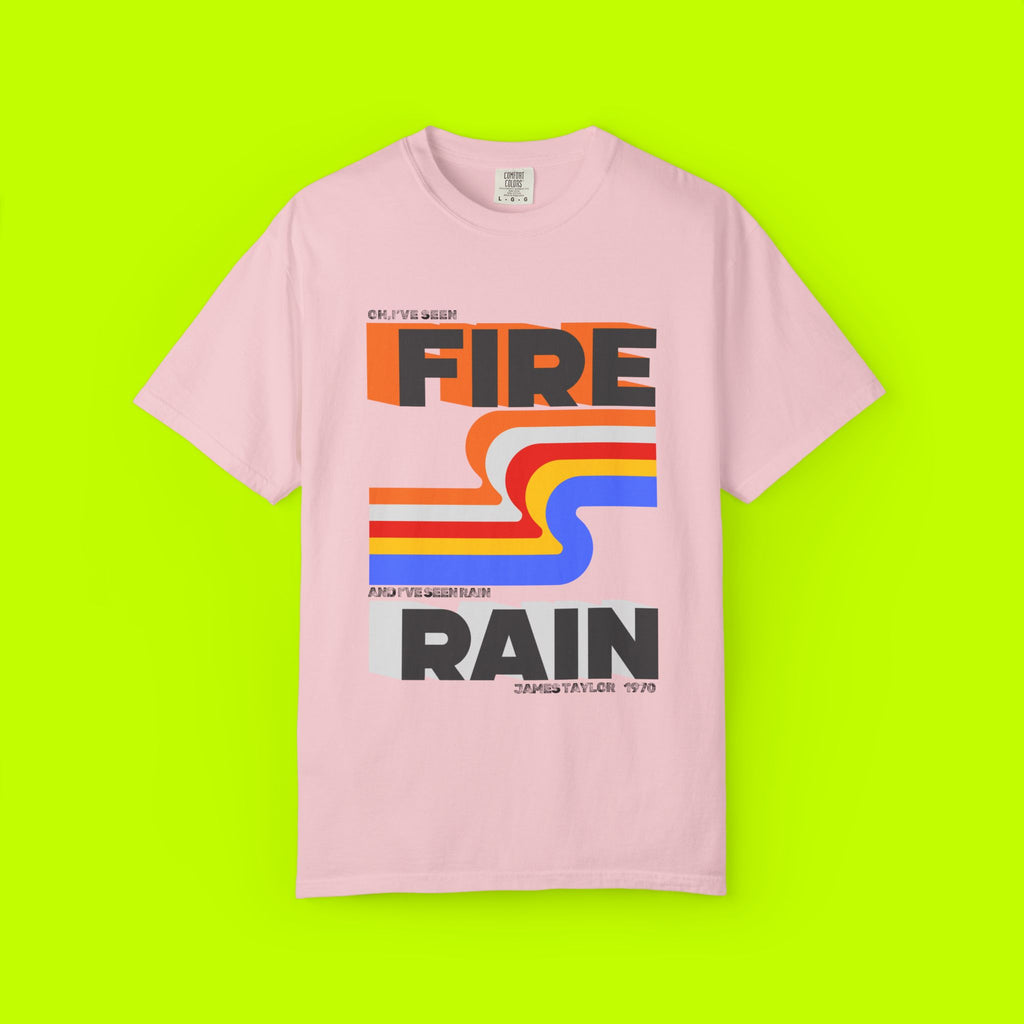 Vintage Style Band Tee, Fire and Rain