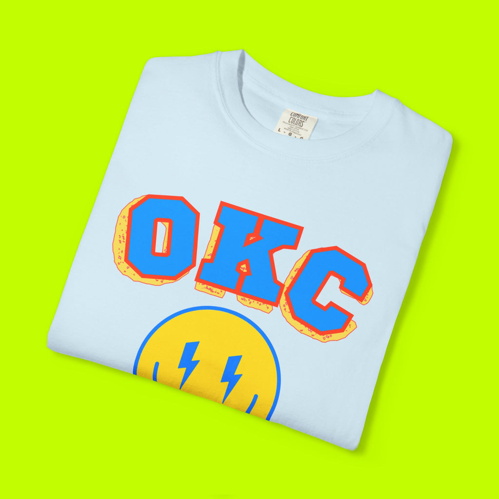 Smiley Face Unisex T-shirt, Vintage Style Shirt, OKC Tee, Casual Summer Wear, Gift for Friends, Retro Apparel