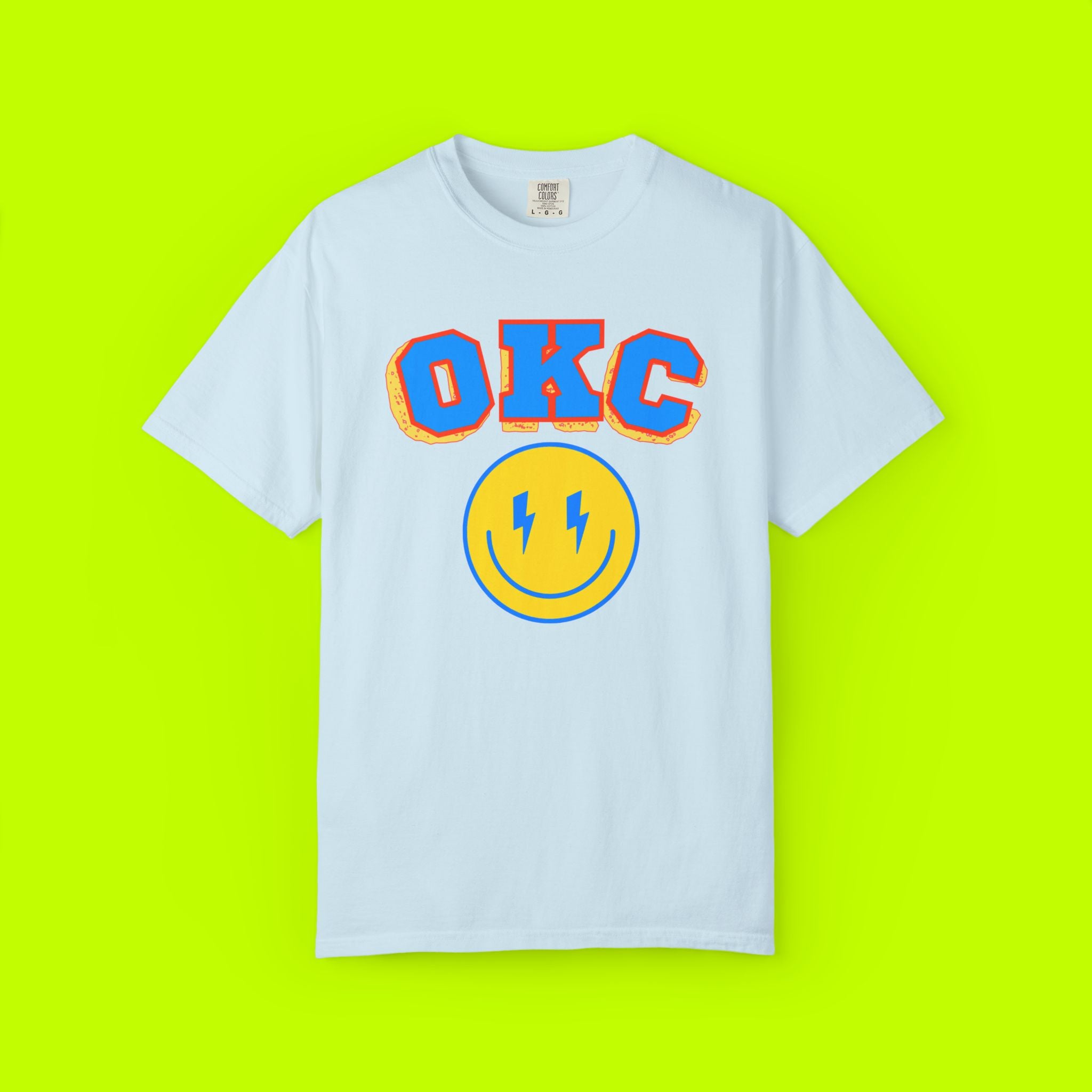 Smiley Face Unisex T-shirt, Vintage Style Shirt, OKC Tee, Casual Summer Wear, Gift for Friends, Retro Apparel