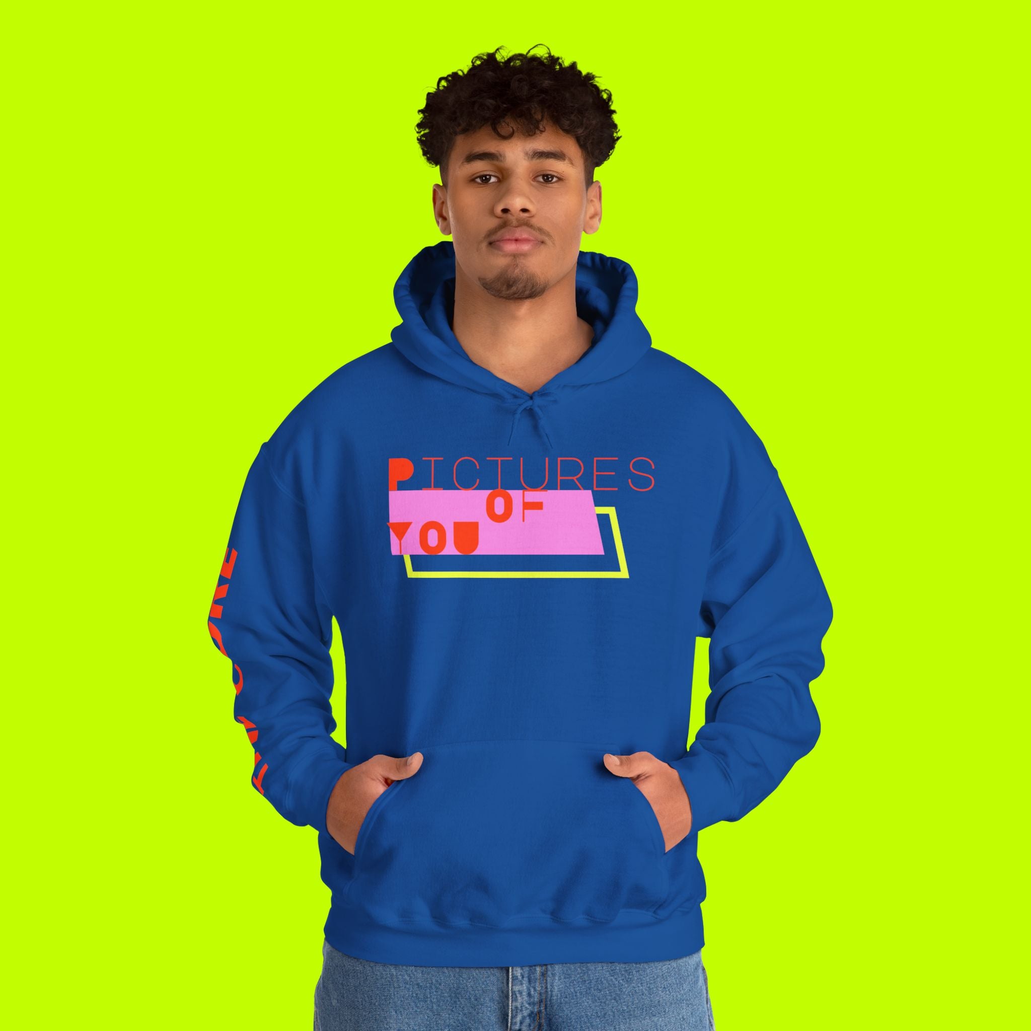 Hoodie — 'Pictures of You' Retro Graphic Hooded Sweatshirt (The Cure Sleeve)