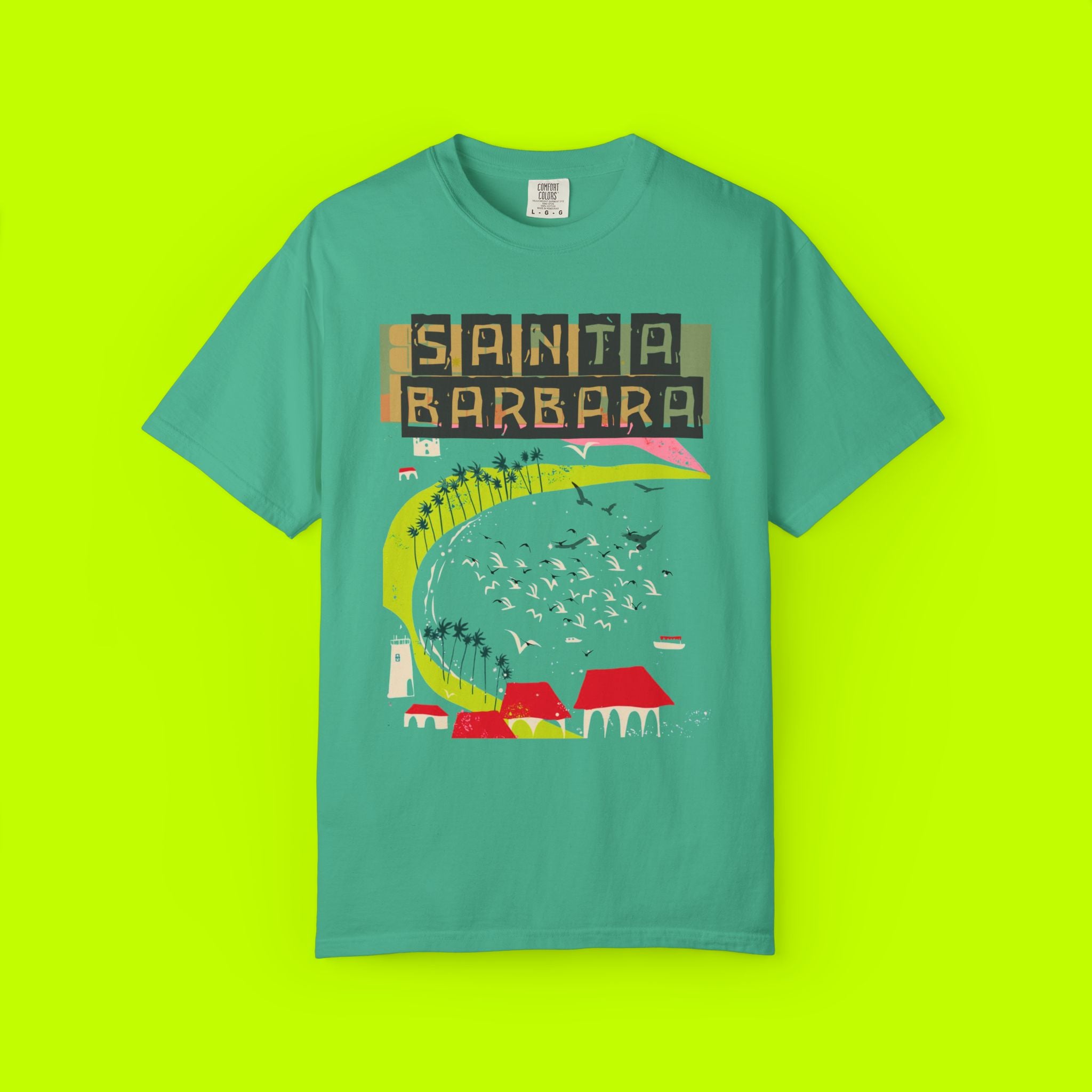 Santa Barbara Vintage Unisex T-Shirt, Casual Summer Tee, Gift for Travelers, Retro Travel Shirt, Beach Day Apparel, Unique Graphic T