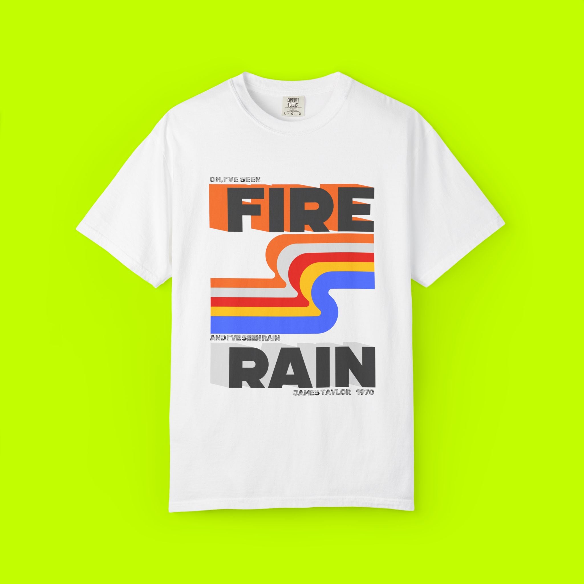 Vintage Style Band Tee, Fire and Rain