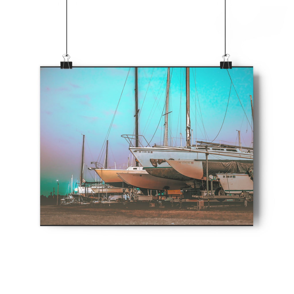 Sailboats at Dusk, Giclée Art Print — Art by Jennifer Cummins