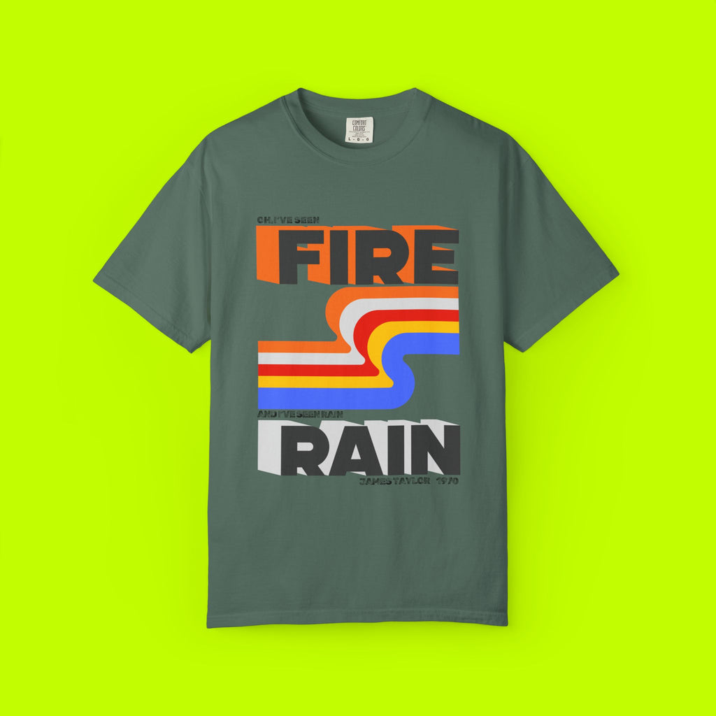 Vintage Style Band Tee, Fire and Rain