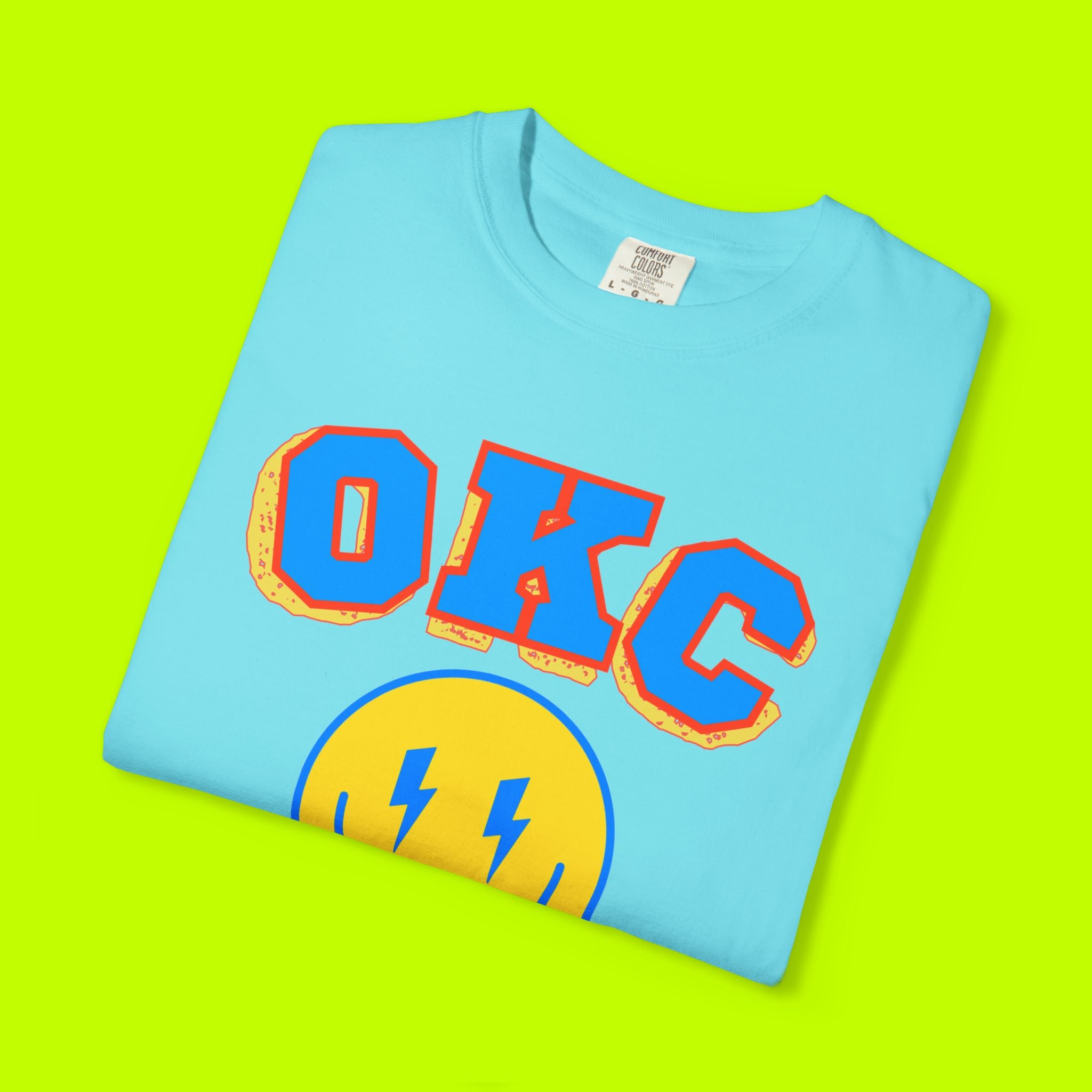 Smiley Face Unisex T-shirt, Vintage Style Shirt, OKC Tee, Casual Summer Wear, Gift for Friends, Retro Apparel
