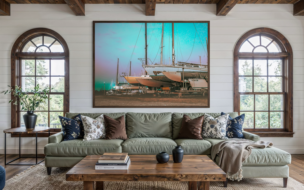 Sailboats at Dusk, Giclée Art Print — Art by Jennifer Cummins