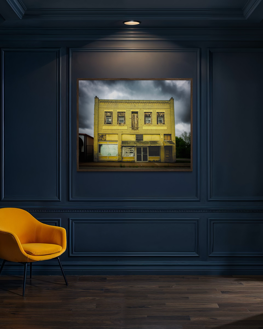 Moody Yellow Store front-Giclée Art Print - Jennifer Cummins