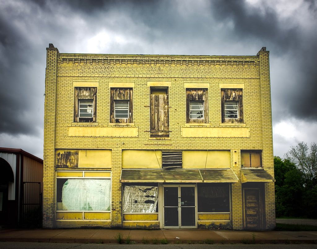 Moody Yellow Store front-Giclée Art Print - Jennifer Cummins