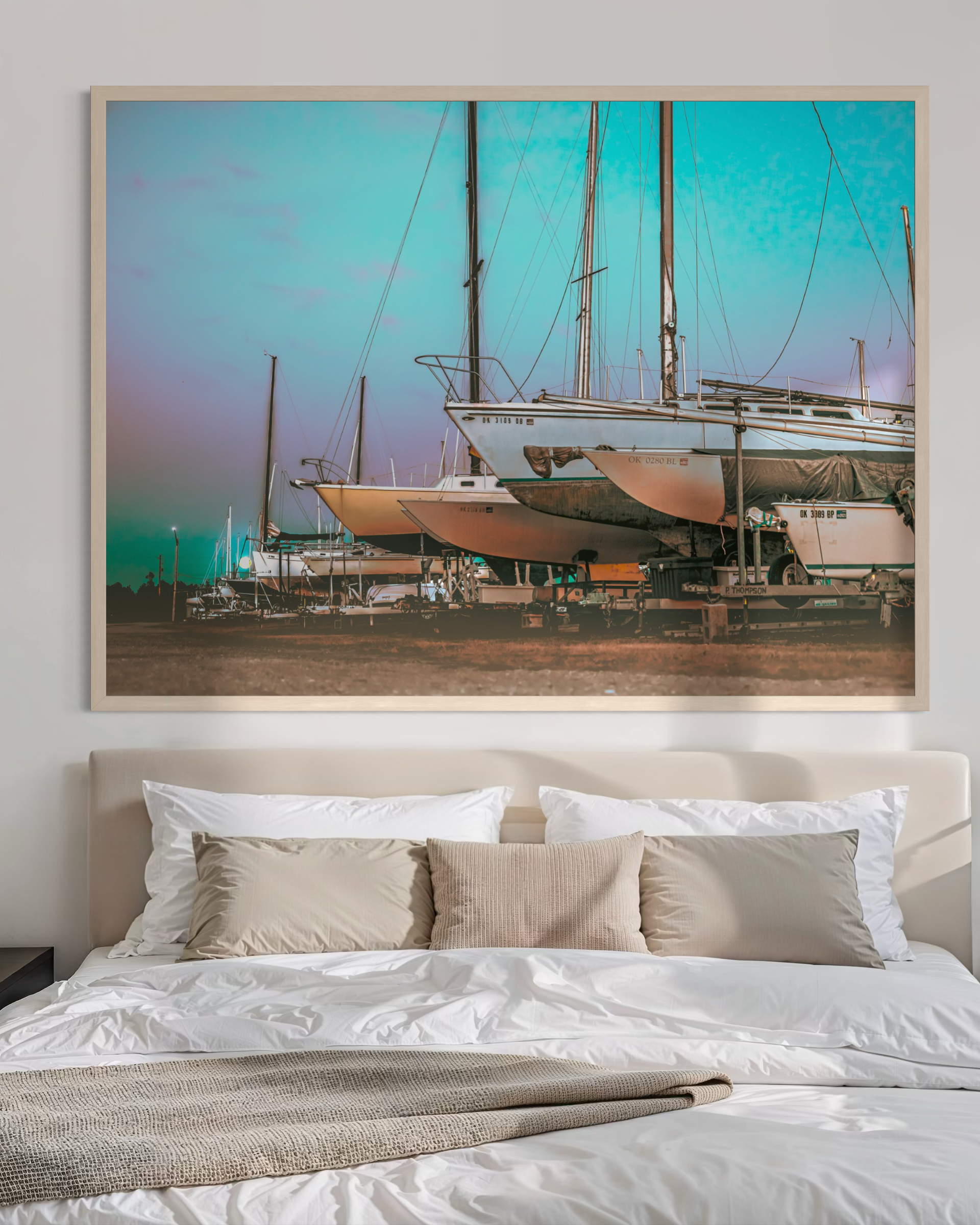 Sailboats at Dusk, Giclée Art Print — Art by Jennifer Cummins