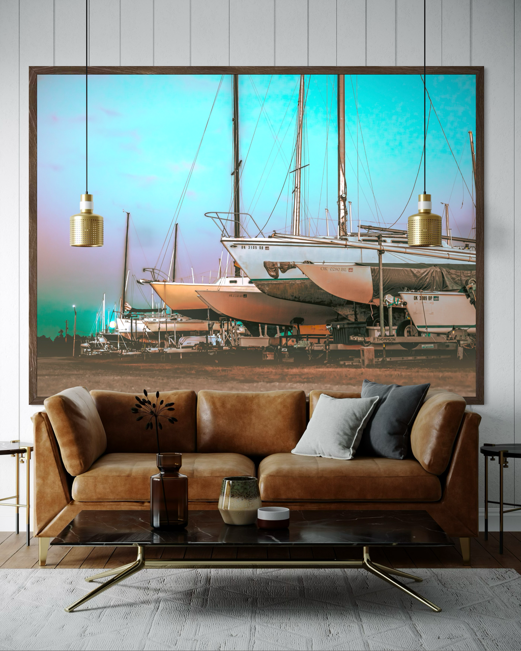 Sailboats at Dusk, Giclée Art Print — Art by Jennifer Cummins