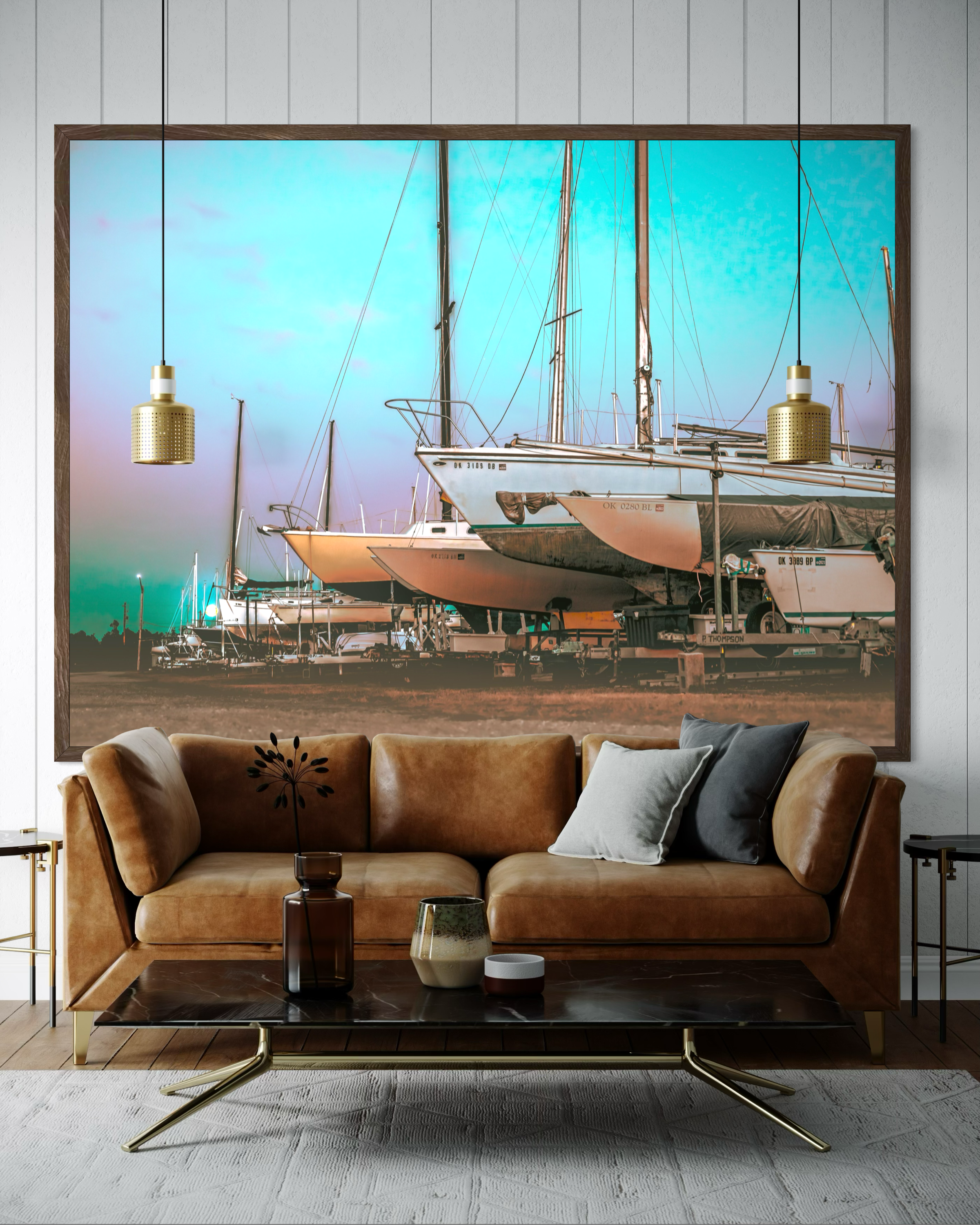 Sailboats at Dusk, Giclée Art Print — Art by Jennifer Cummins