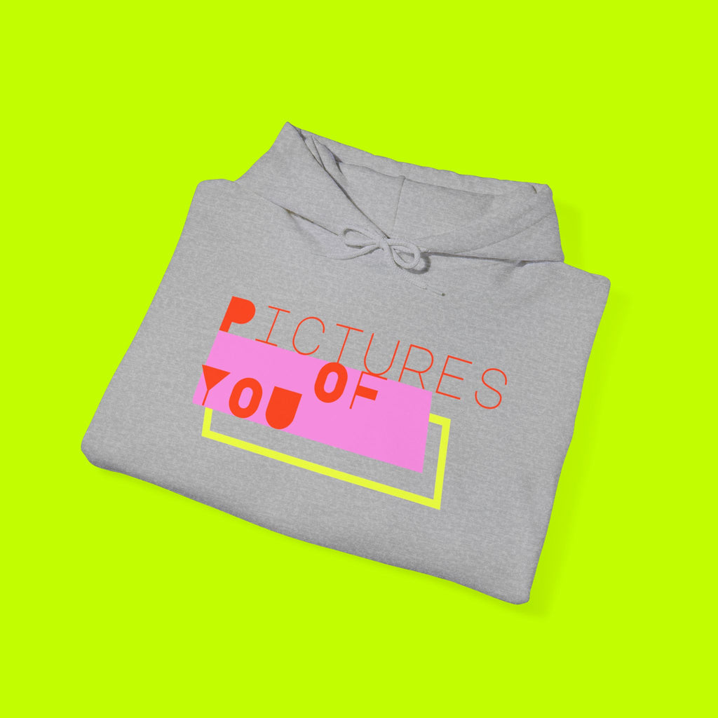 Hoodie — 'Pictures of You' Retro Graphic Hooded Sweatshirt (The Cure Sleeve)