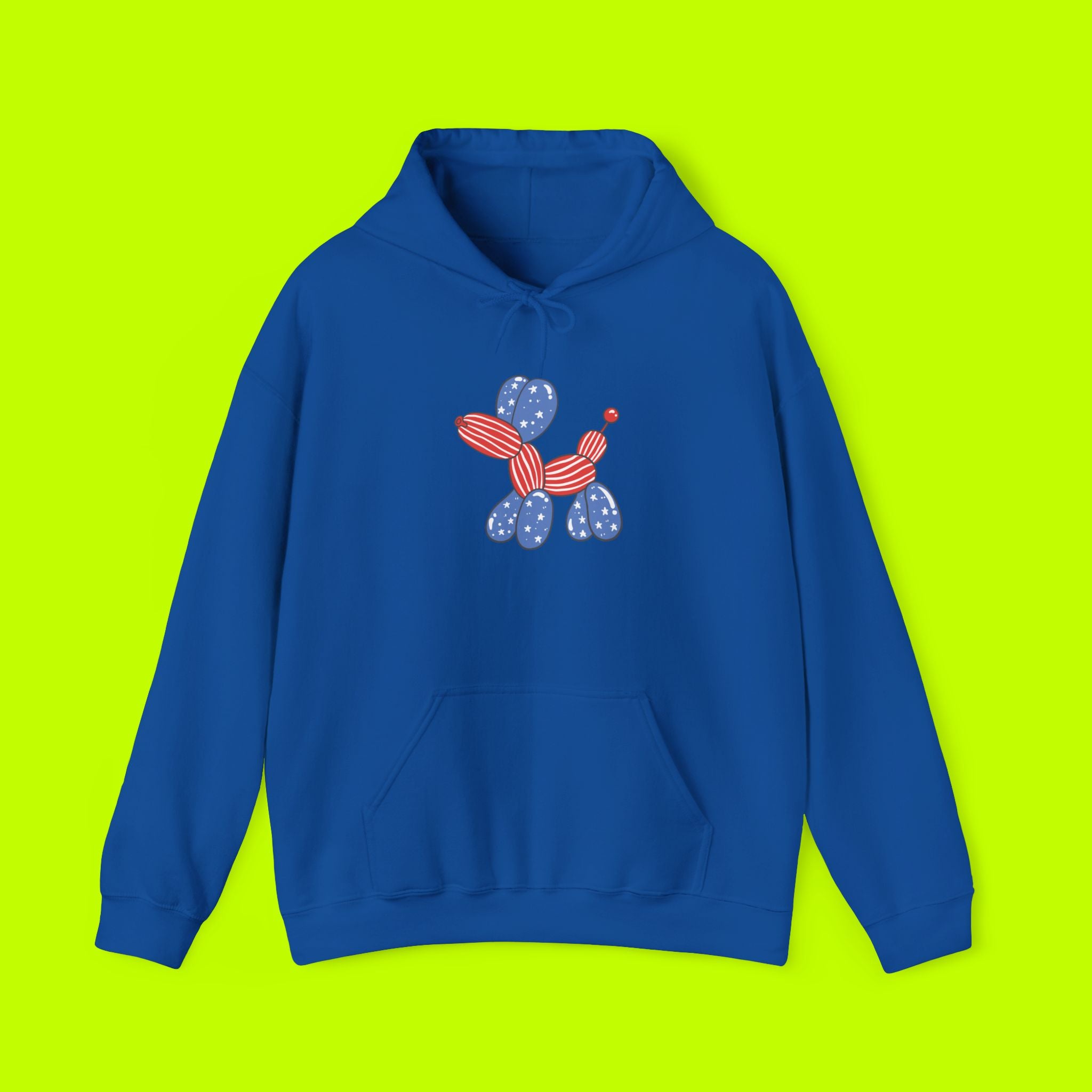 4th of JULY, Balloon Animal Hoodie - Fun Art Sweatshirt, Unisex Gift, Ideal for Birthdays, Pet Lovers, Casual Wear, Art Enthusiasts