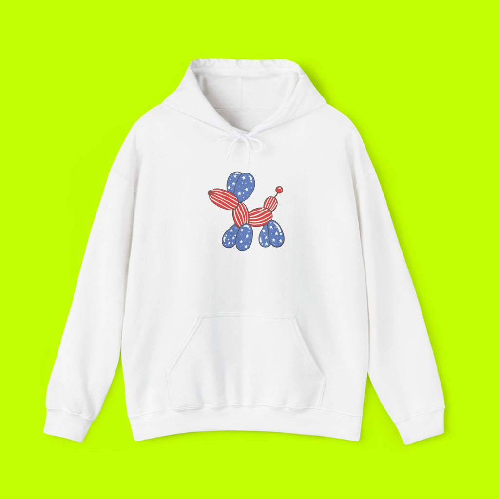 4th of JULY, Balloon Animal Hoodie - Fun Art Sweatshirt, Unisex Gift, Ideal for Birthdays, Pet Lovers, Casual Wear, Art Enthusiasts