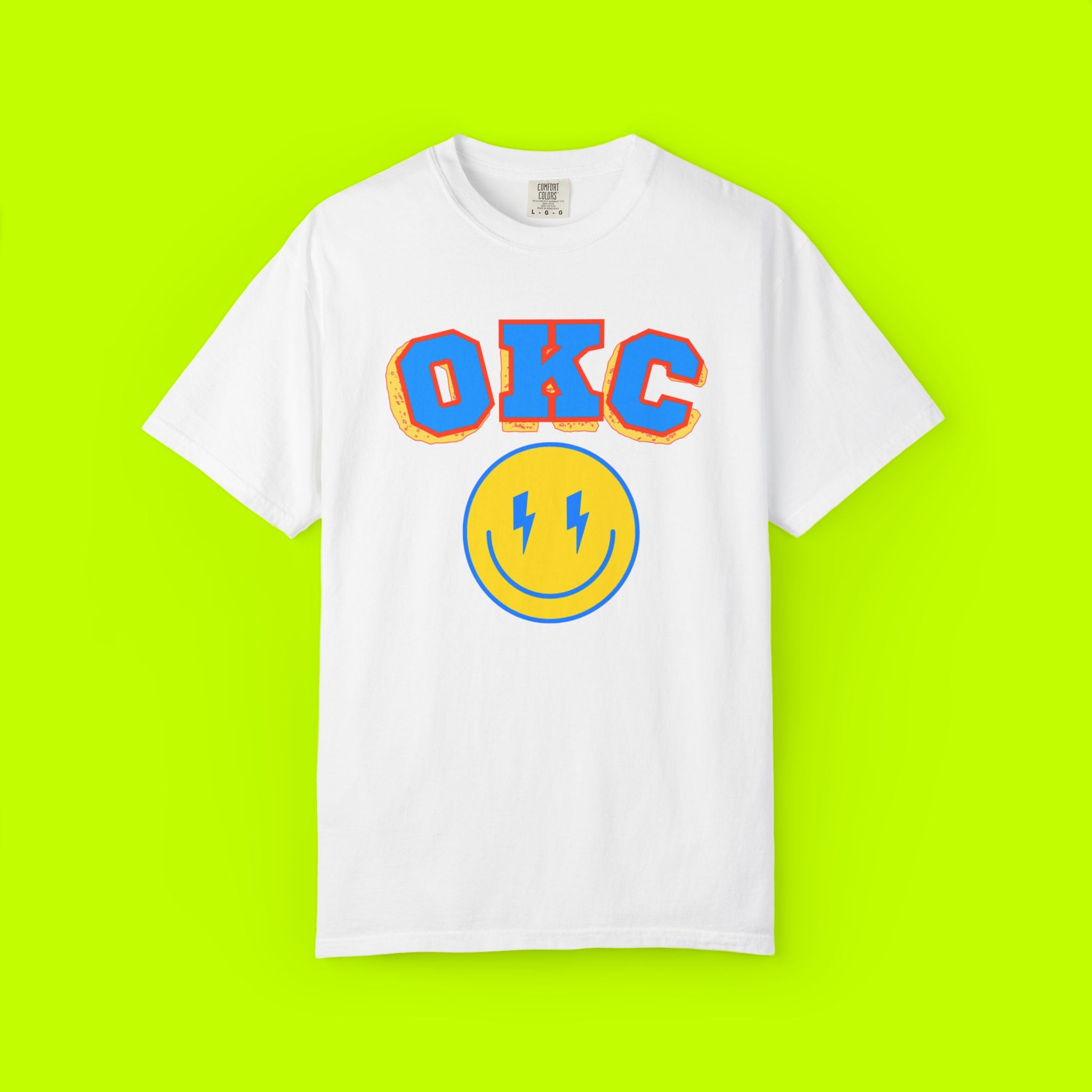 Smiley Face Unisex T-shirt, Vintage Style Shirt, OKC Tee, Casual Summer Wear, Gift for Friends, Retro Apparel