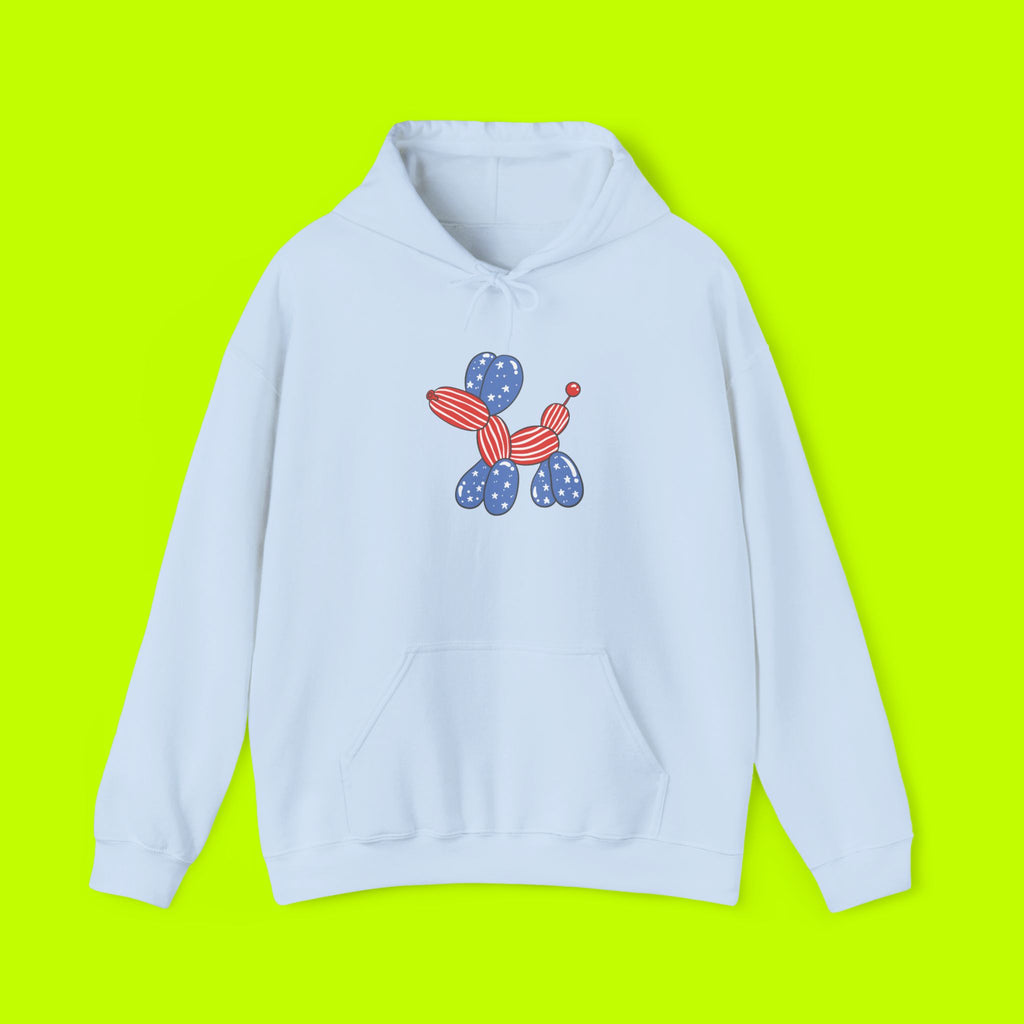 4th of JULY, Balloon Animal Hoodie - Fun Art Sweatshirt, Unisex Gift, Ideal for Birthdays, Pet Lovers, Casual Wear, Art Enthusiasts