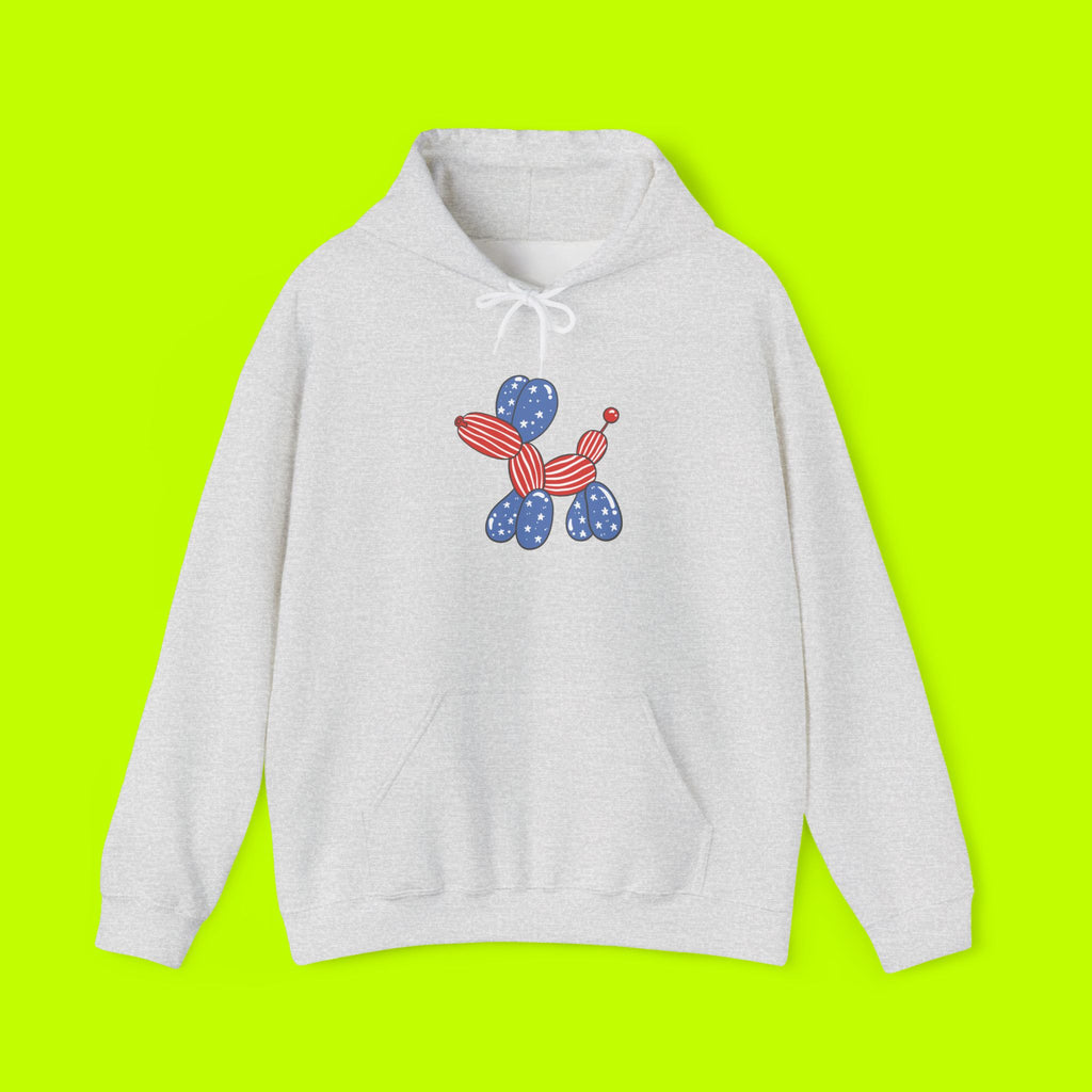 4th of JULY, Balloon Animal Hoodie - Fun Art Sweatshirt, Unisex Gift, Ideal for Birthdays, Pet Lovers, Casual Wear, Art Enthusiasts