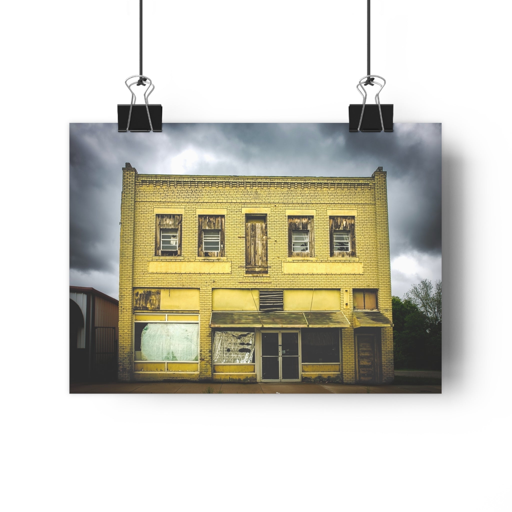 Moody Yellow Store front-Giclée Art Print - Jennifer Cummins