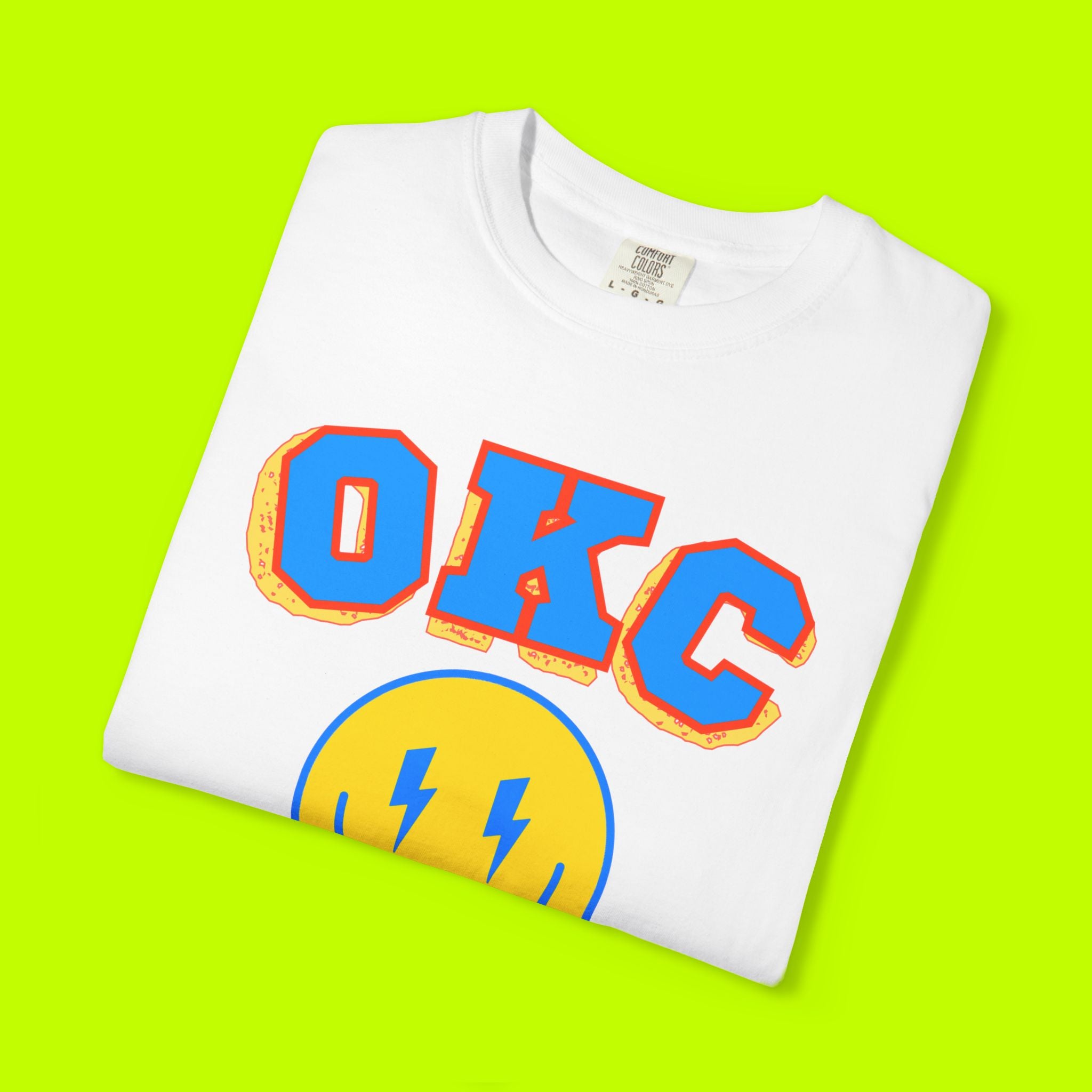 Smiley Face Unisex T-shirt, Vintage Style Shirt, OKC Tee, Casual Summer Wear, Gift for Friends, Retro Apparel