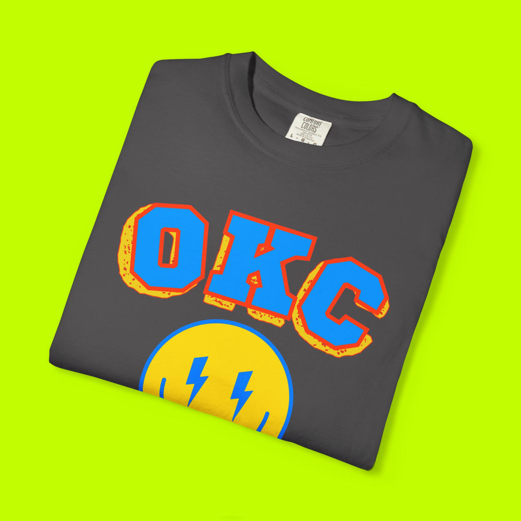Smiley Face Unisex T-shirt, Vintage Style Shirt, OKC Tee, Casual Summer Wear, Gift for Friends, Retro Apparel