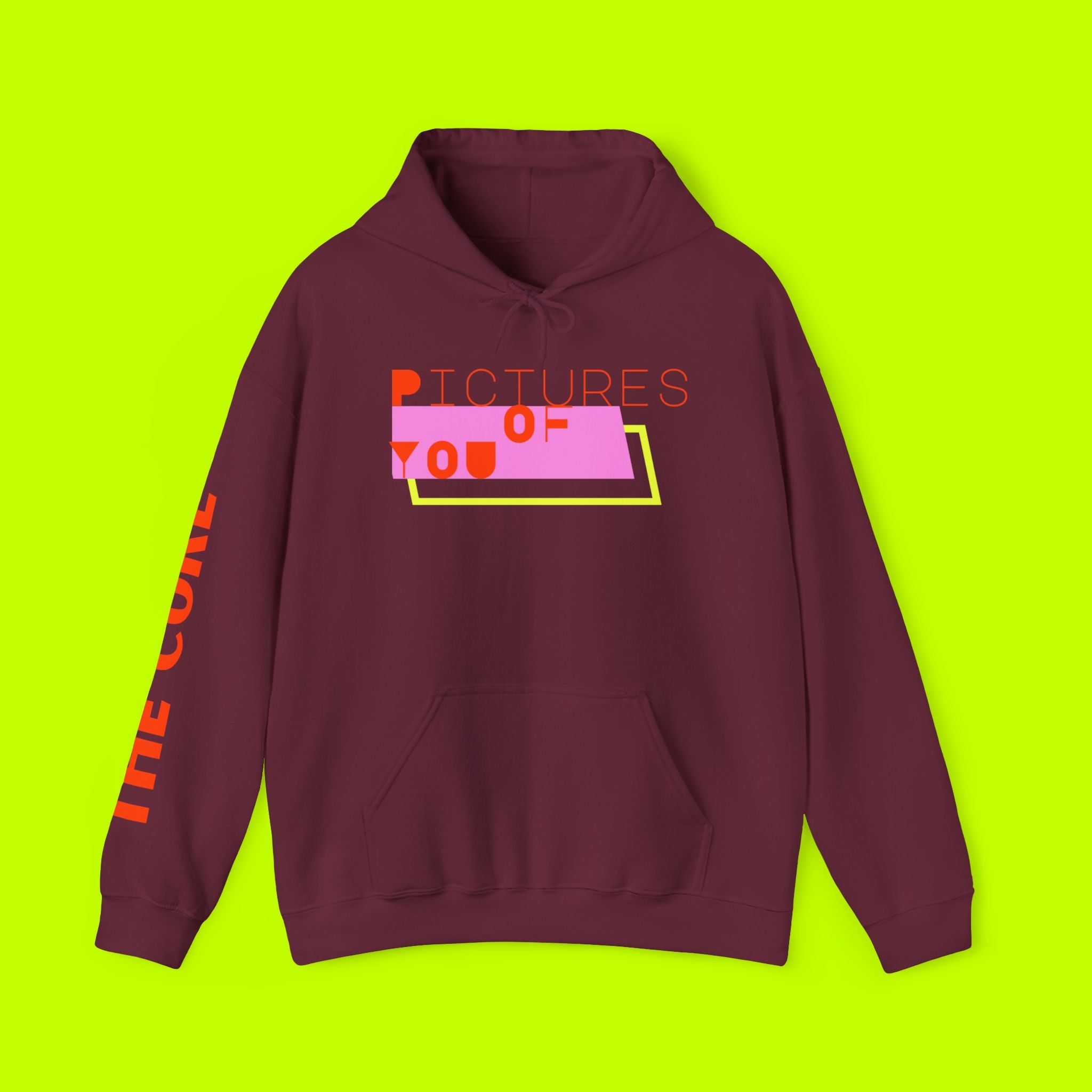 Hoodie — 'Pictures of You' Retro Graphic Hooded Sweatshirt (The Cure Sleeve)