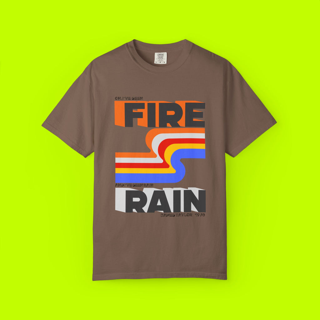 Vintage Style Band Tee, Fire and Rain