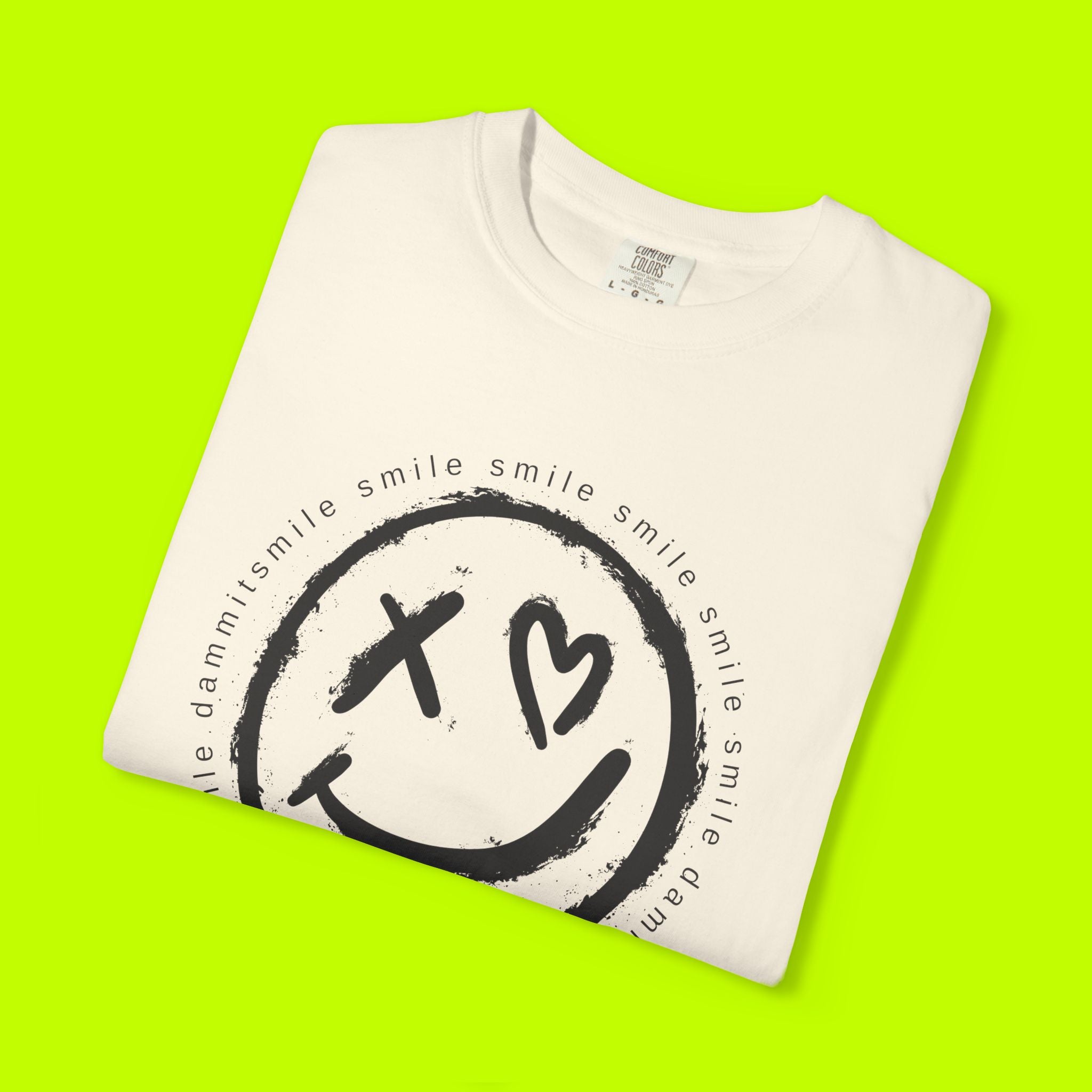 Vintage Style, Smiley Face, Smile Dammit Tshirt