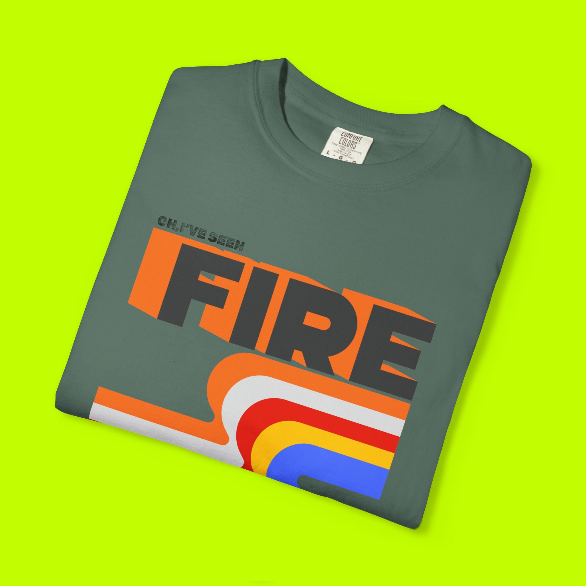 Vintage Style Band Tee, Fire and Rain